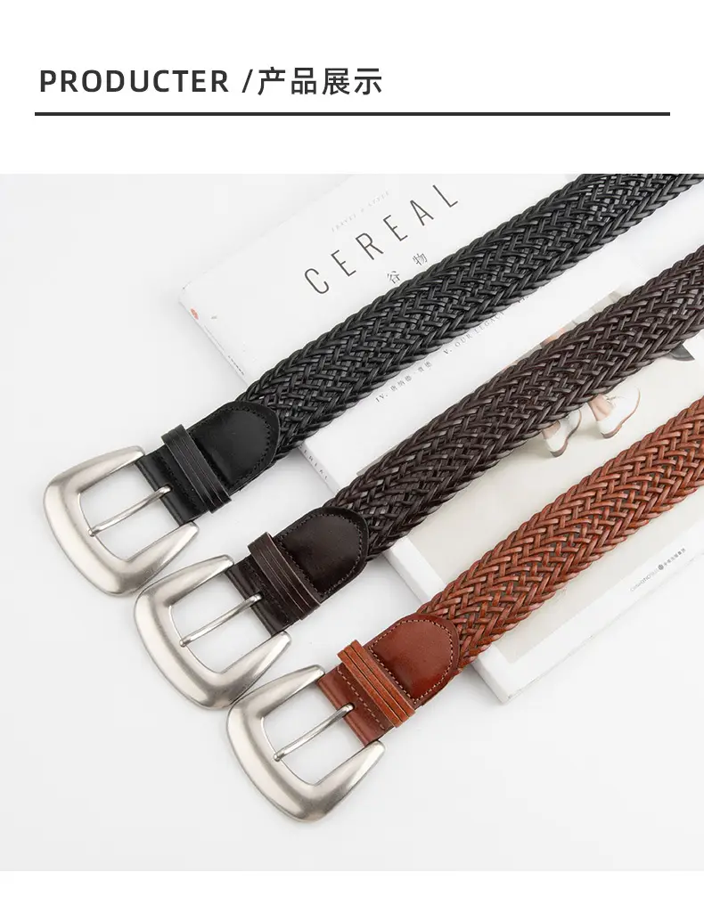 Black Cross-Border Women's Belt with Pin Buckle — feature 9