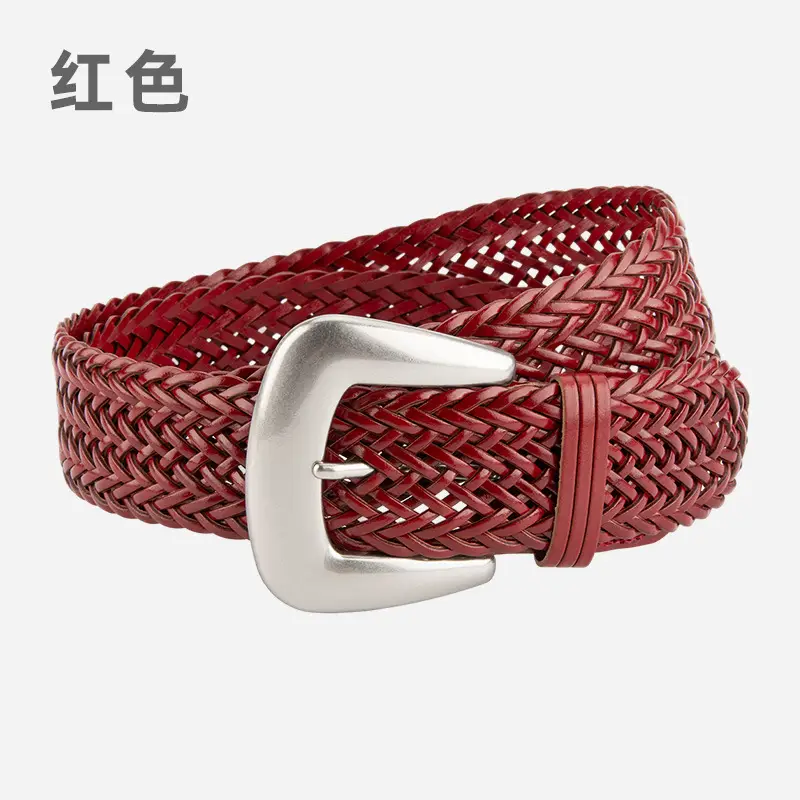 Black Cross-Border Women's Belt with Pin Buckle