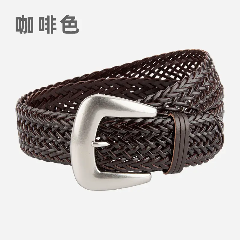 Black Cross-Border Women's Belt with Pin Buckle