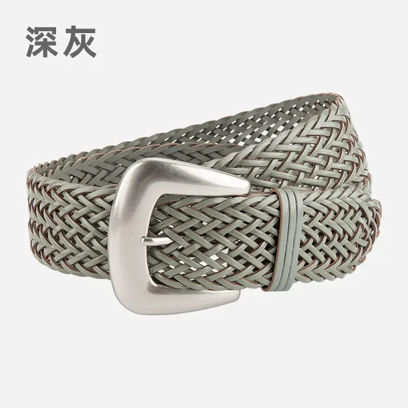 Black Cross-Border Women's Belt with Pin Buckle