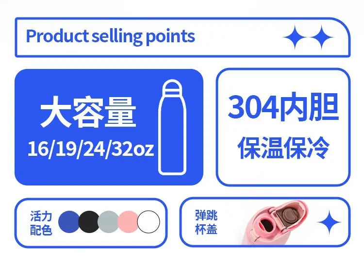 Cross-Border Cartoon Fruit Cup 304 Stainless Steel Thermos Cup Large Capacity Portable Double Drinking Cup Outdoor Sports Water Bottle — feature 2