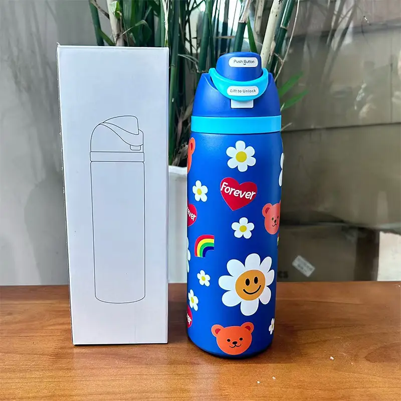 Cross-Border Cartoon Fruit Cup 304 Stainless Steel Thermos Cup Large Capacity Portable Double Drinking Cup Outdoor Sports Water Bottle