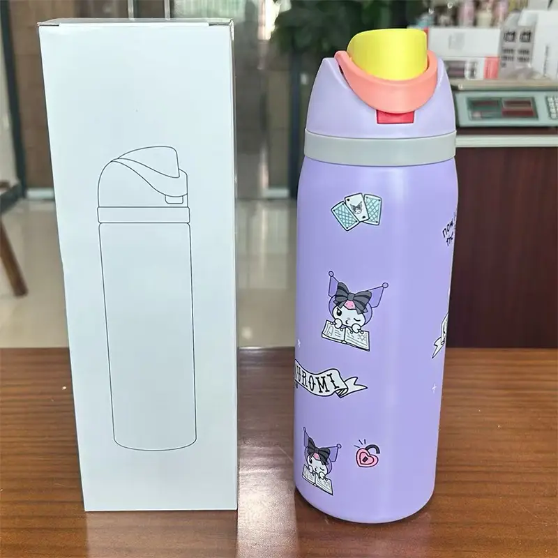 Cross-Border Cartoon Fruit Cup 304 Stainless Steel Thermos Cup Large Capacity Portable Double Drinking Cup Outdoor Sports Water Bottle