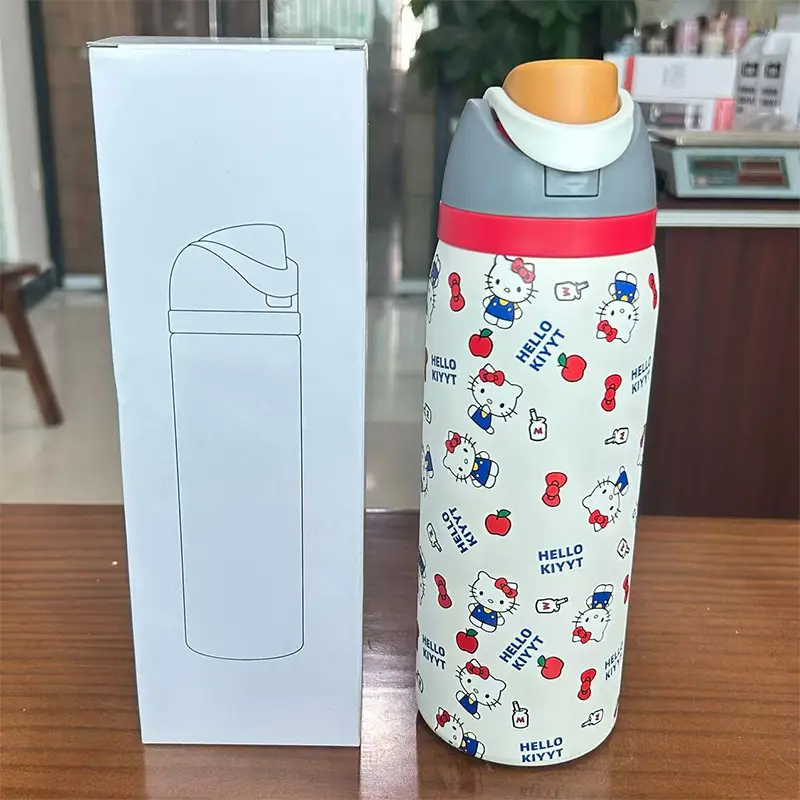 Cross-Border Cartoon Fruit Cup 304 Stainless Steel Thermos Cup Large Capacity Portable Double Drinking Cup Outdoor Sports Water Bottle