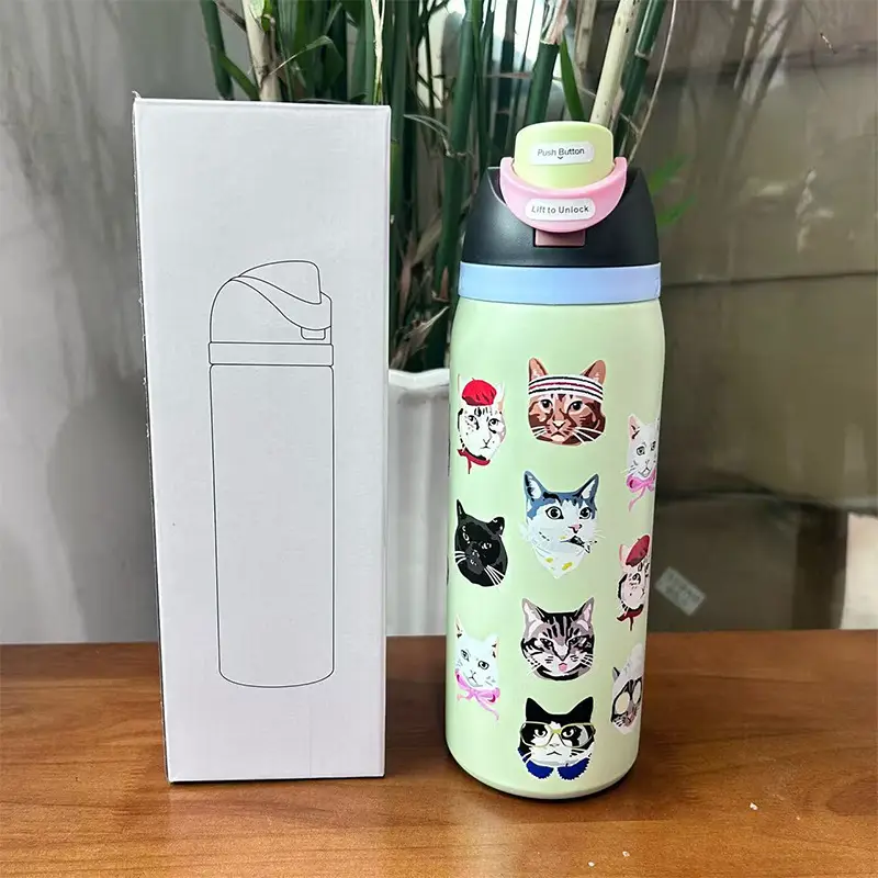Cross-Border Cartoon Fruit Cup 304 Stainless Steel Thermos Cup Large Capacity Portable Double Drinking Cup Outdoor Sports Water Bottle