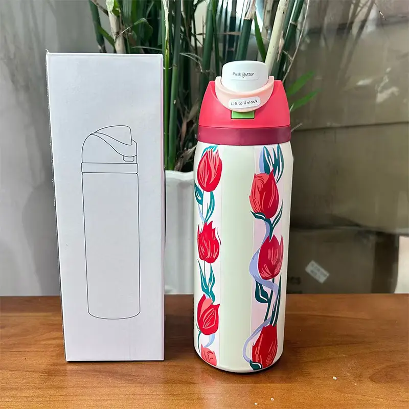 Cross-Border Cartoon Fruit Cup 304 Stainless Steel Thermos Cup Large Capacity Portable Double Drinking Cup Outdoor Sports Water Bottle
