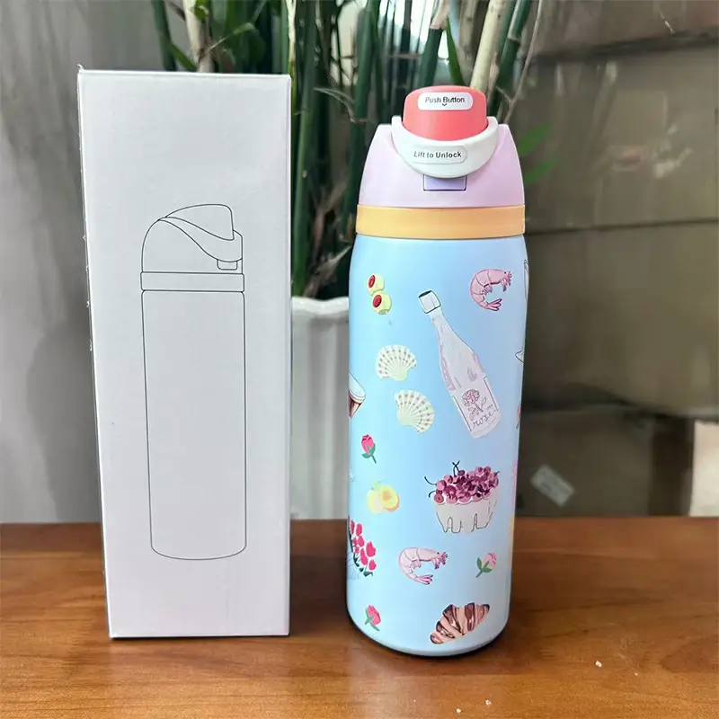 Cross-Border Cartoon Fruit Cup 304 Stainless Steel Thermos Cup Large Capacity Portable Double Drinking Cup Outdoor Sports Water Bottle
