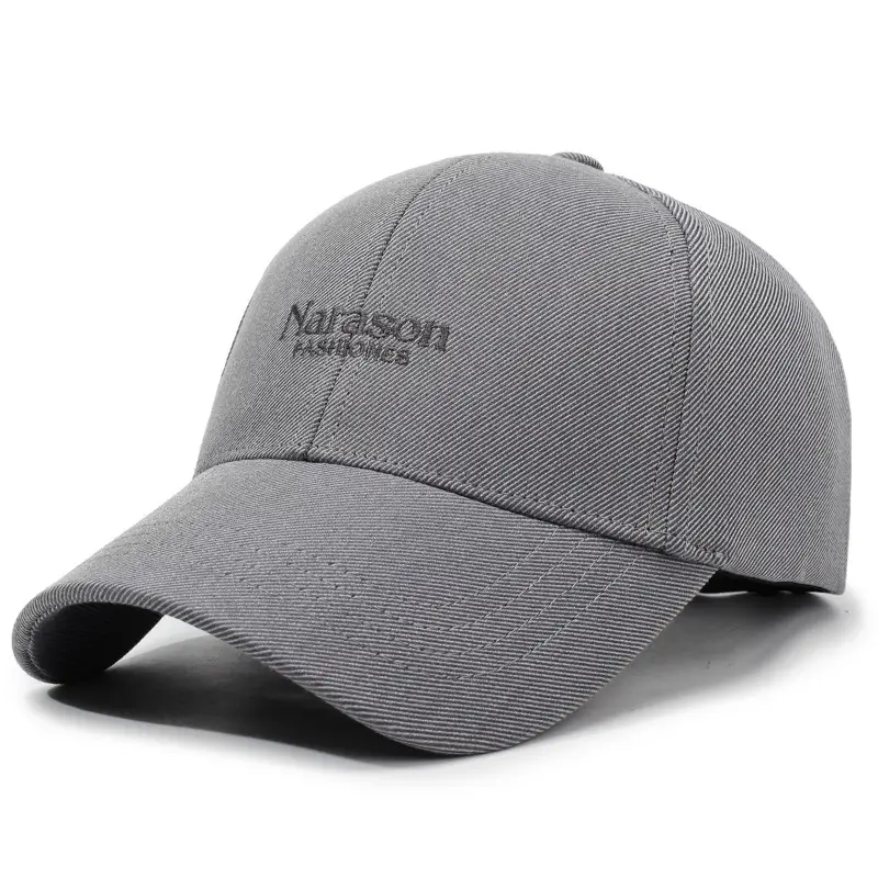 Men's Grey Knitted Baseball Cap Korean Style - Image 2