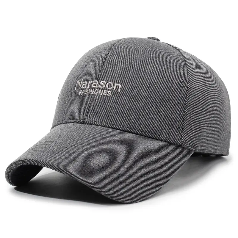Men's Grey Knitted Baseball Cap Korean Style - Image 3