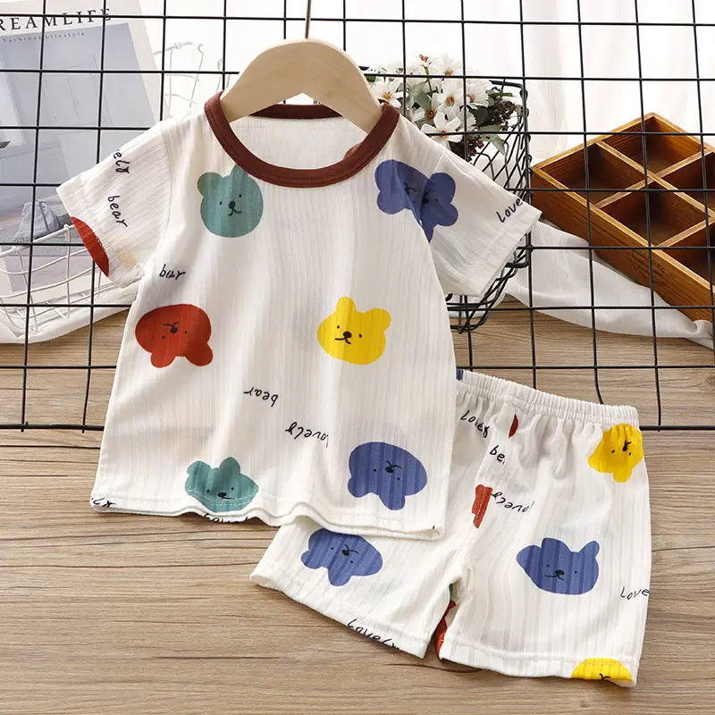 Baby Girl Printed T-Shirt & Shorts Set White - Image 2