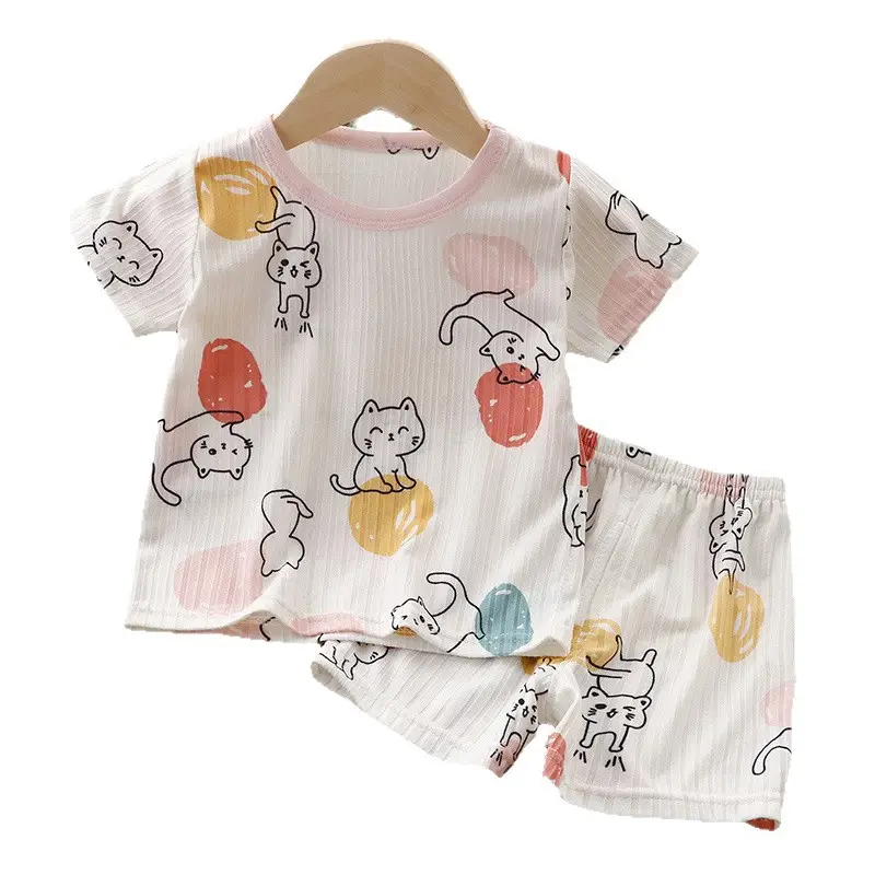 Baby Girl Printed T-Shirt & Shorts Set White - Image 7