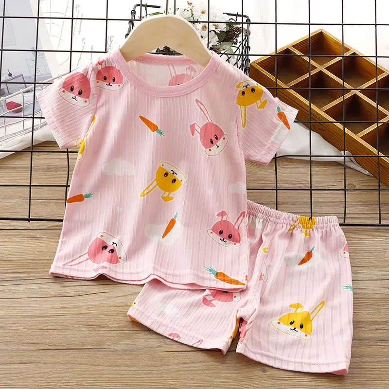 Baby Girl Printed T-Shirt & Shorts Set White - Image 5