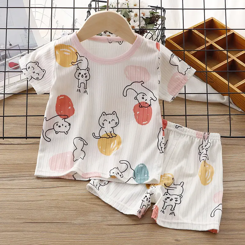 Baby Girl Printed T-Shirt & Shorts Set White - Image 6