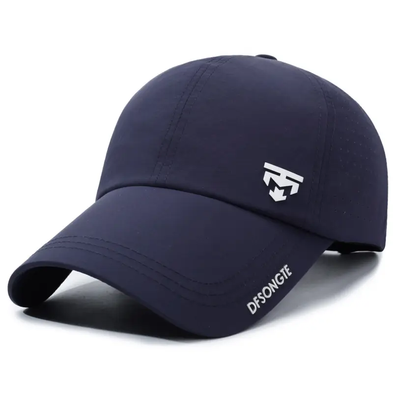 Men's Navy Blue Brim Cap with Extended Back Closure - Image 11