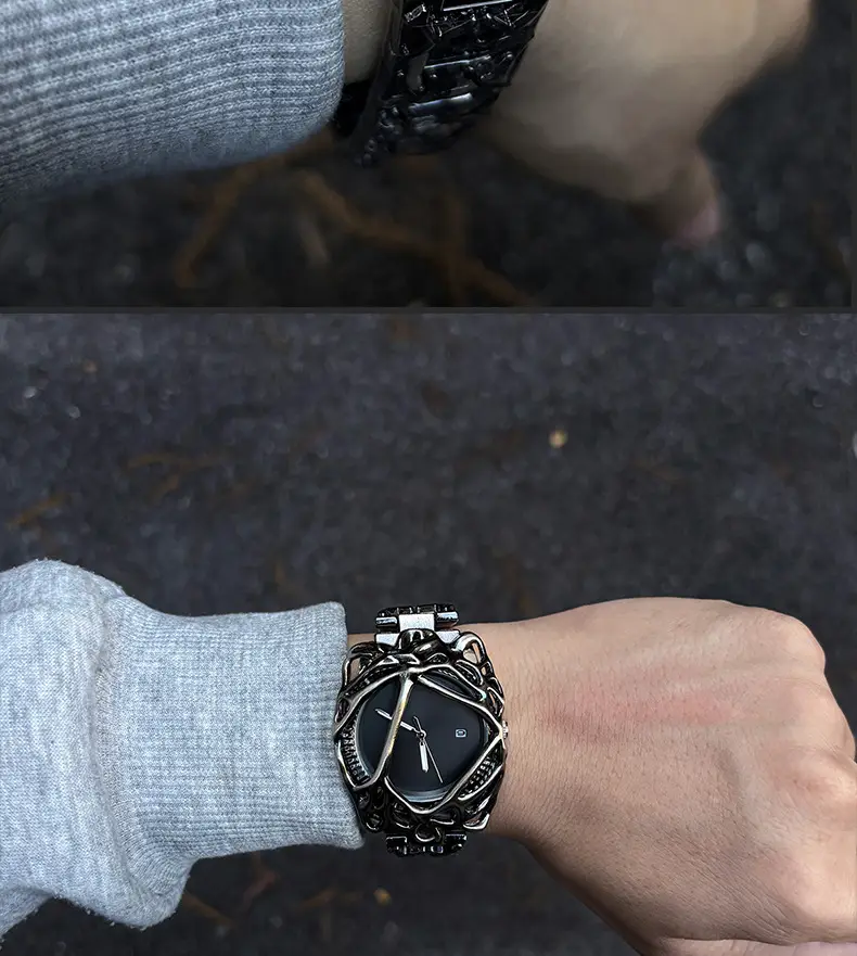 Millennium Y2K Watch Men's Spider Web Alabaster European and American High-End Waterproof Cross-Border Popular Men's Watch — feature 18