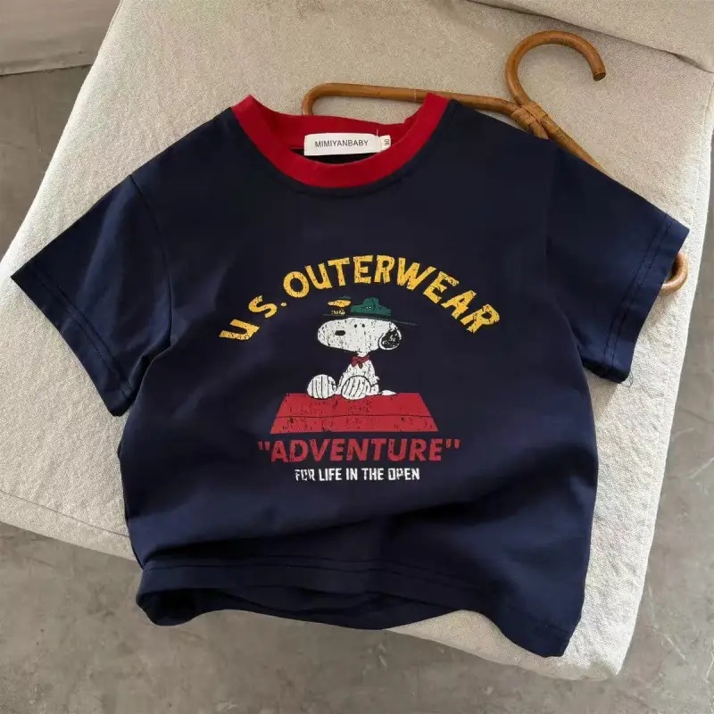 Children Cartoon T-Shirts 2025 Summer Boys Girls Japanese Style - Image 3