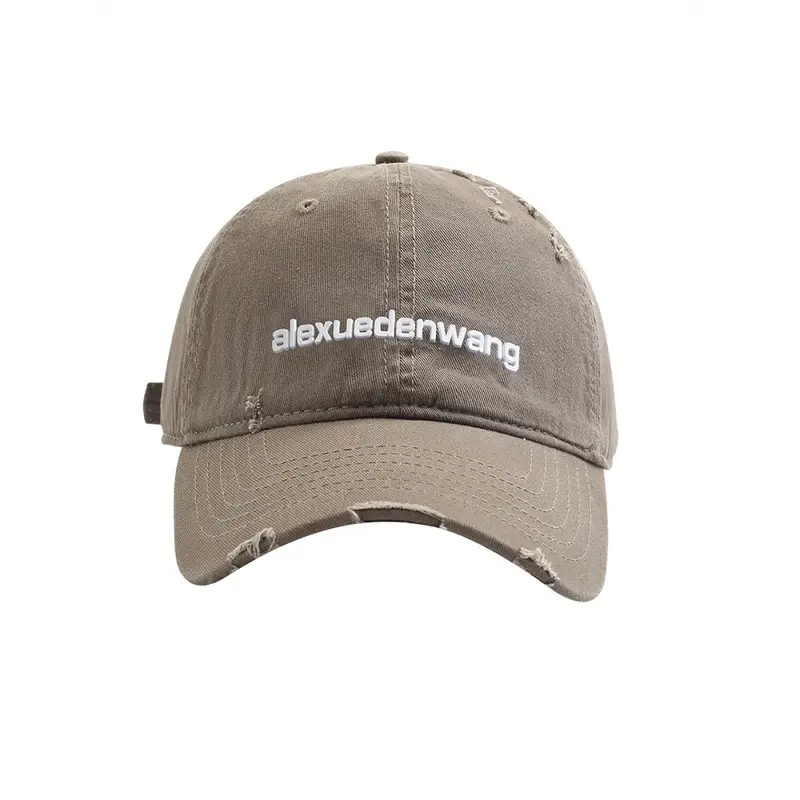 Black Distressed Baseball Cap for Women Men Korean Style Casual - Image 10