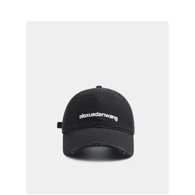 Black Distressed Baseball Cap for Women Men Korean Style Casual — feature 11