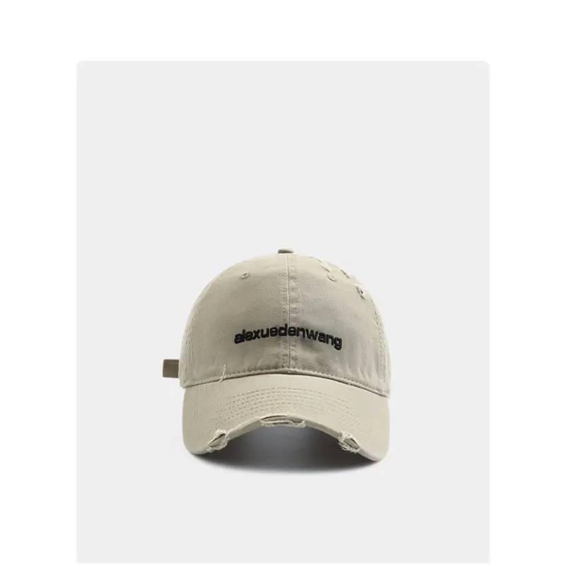 Black Distressed Baseball Cap for Women Men Korean Style Casual — feature 14