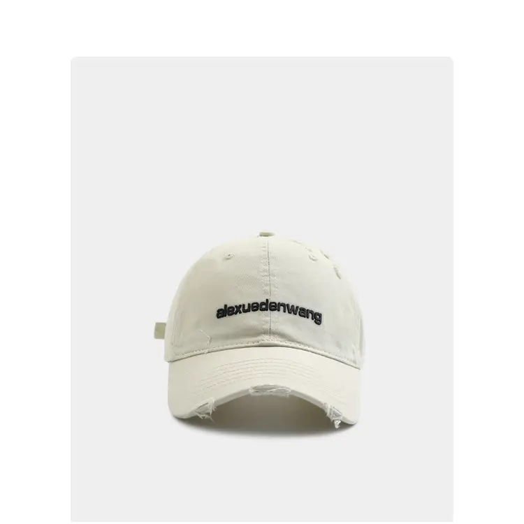 Black Distressed Baseball Cap for Women Men Korean Style Casual - Image 5