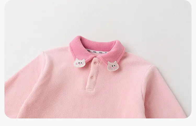 Duduia Kids Long Sleeve T-Shirt Yellow Polo Collar — feature 15