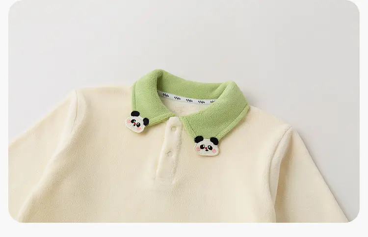 Duduia Kids Long Sleeve T-Shirt Yellow Polo Collar — feature 19