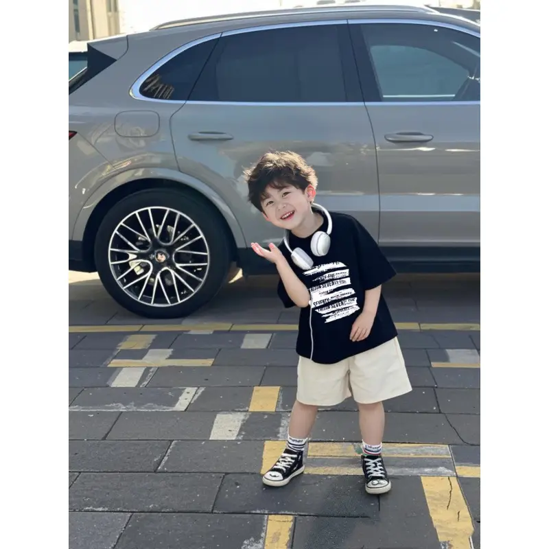 Cool Printed T-Shirt Set for Boys Summer Wear - Image 11