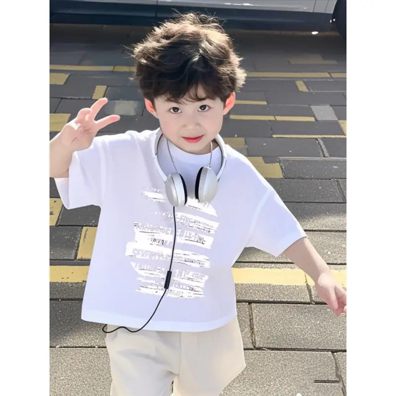 Cool Printed T-Shirt Set for Boys Summer Wear - Image 12