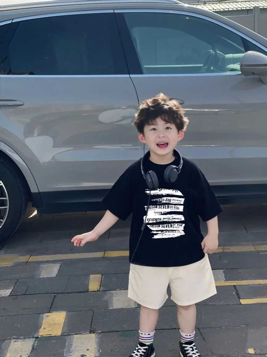 Cool Printed T-Shirt Set for Boys Summer Wear — feature 1