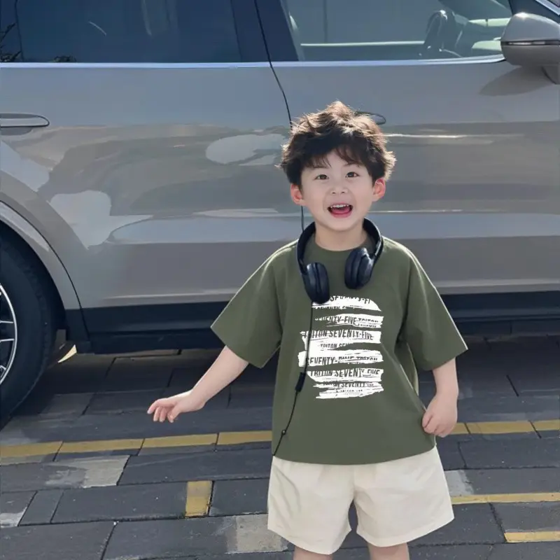 Cool Printed T-Shirt Set for Boys Summer Wear - Image 3