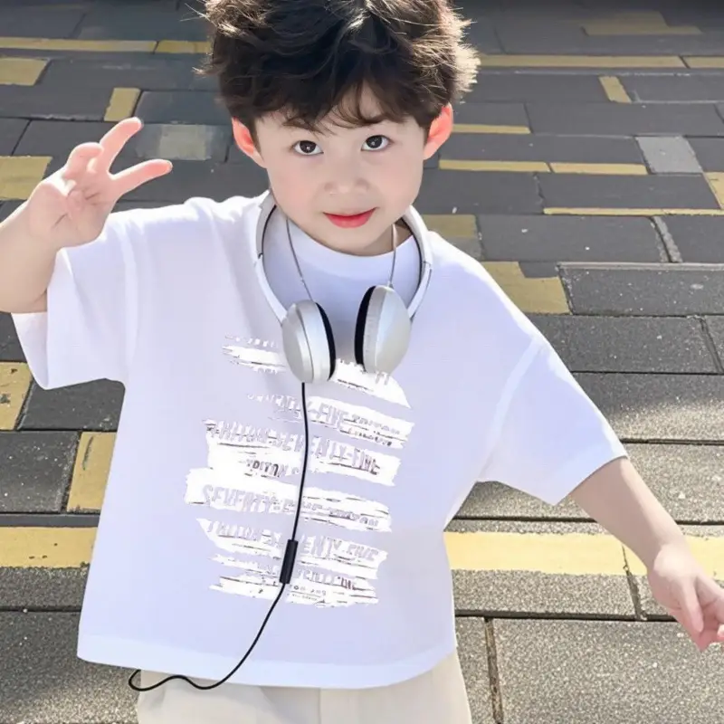 Cool Printed T-Shirt Set for Boys Summer Wear - Image 4
