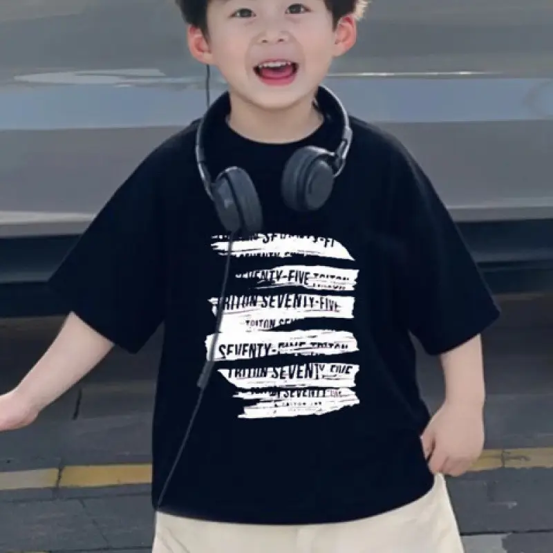 Cool Printed T-Shirt Set for Boys Summer Wear - Image 5