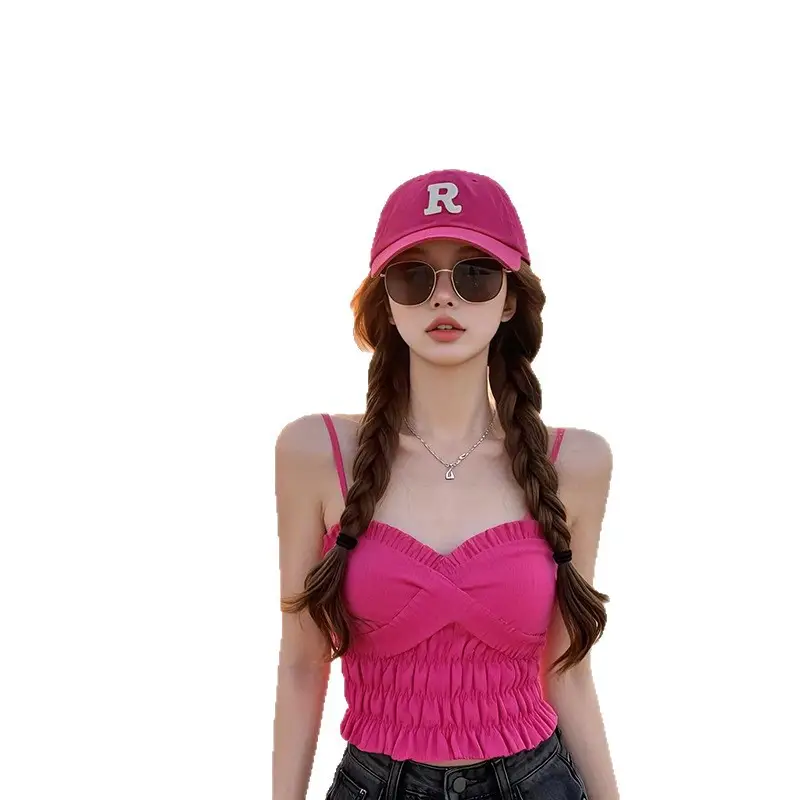 2025 Korean Style Pink Baseball Cap with Wide Brim - Image 15