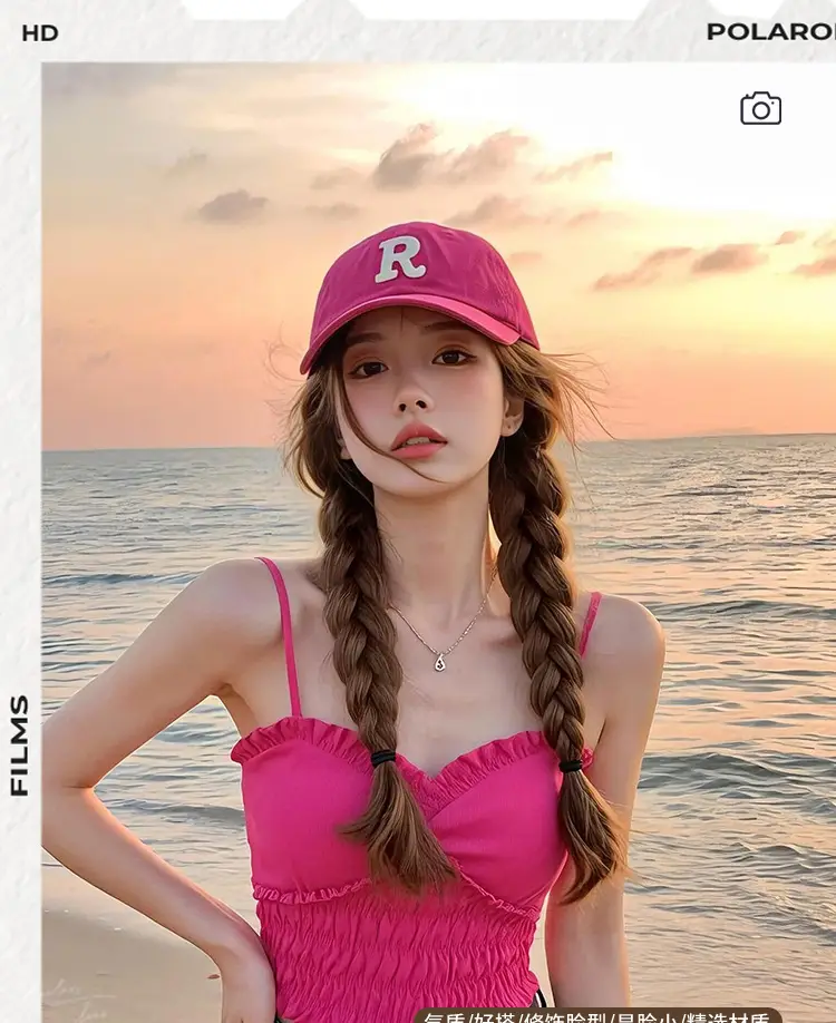 2025 Korean Style Pink Baseball Cap with Wide Brim — feature 7