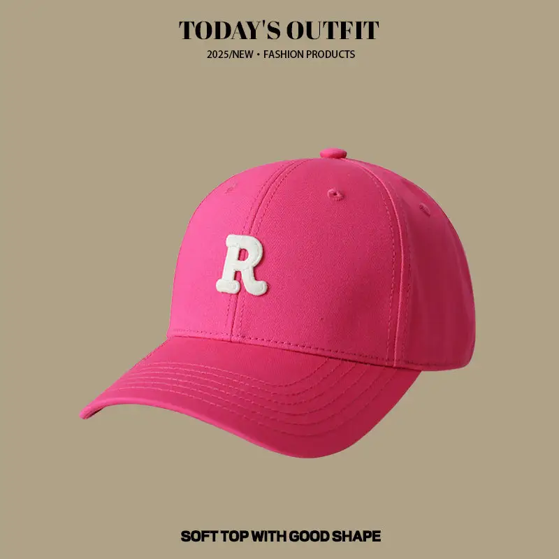 2025 Korean Style Pink Baseball Cap with Wide Brim - Image 7