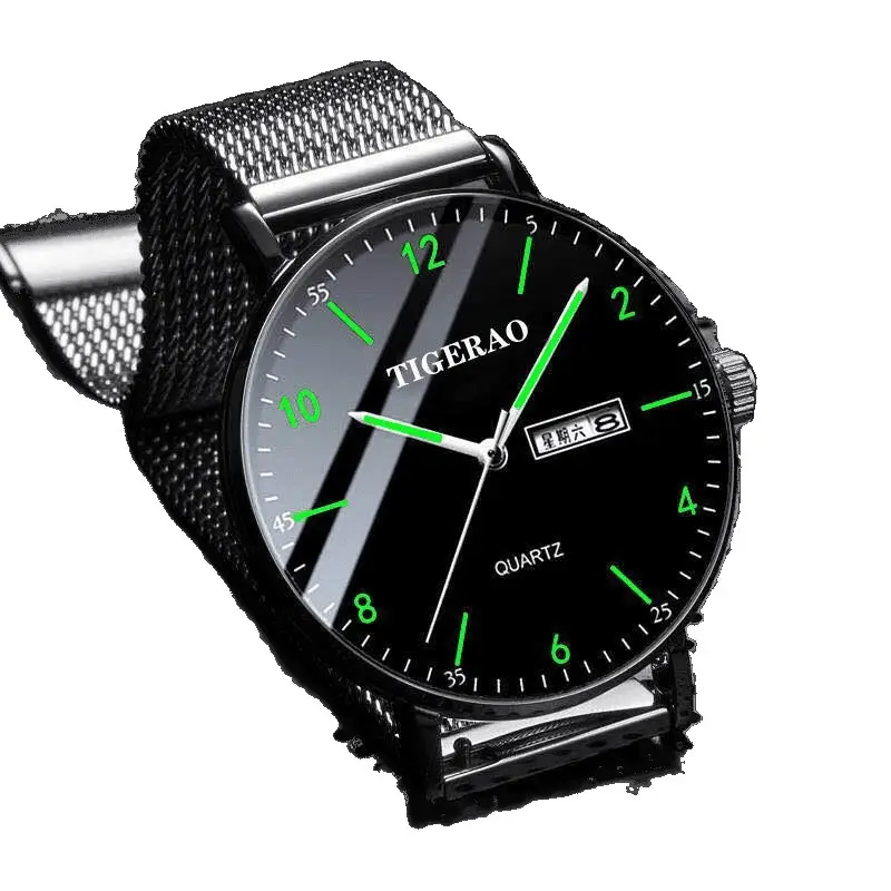 Men's Luminous Quartz Watch with Green Dial - Image 15