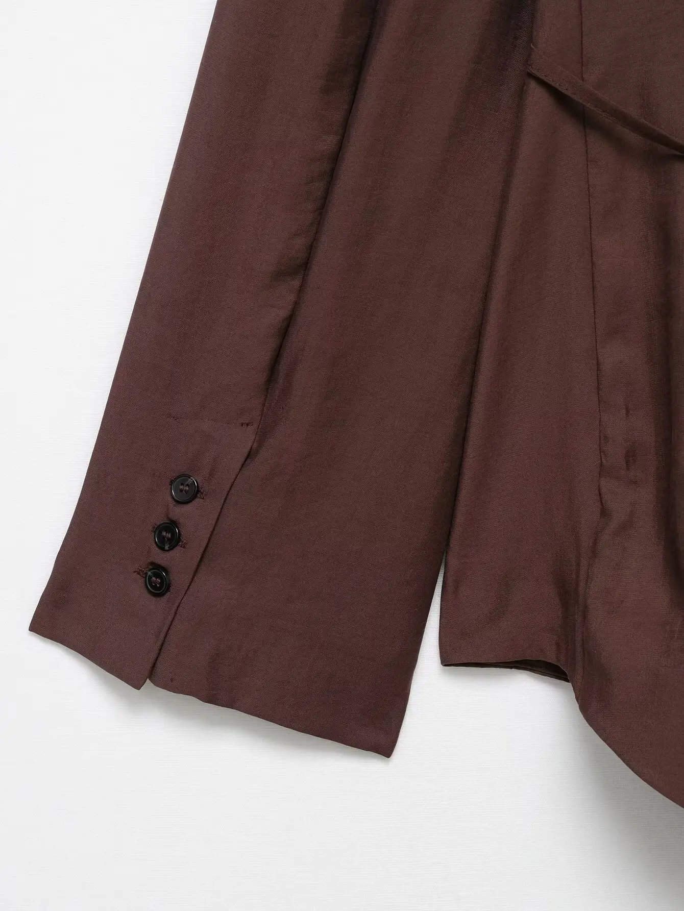 Women's Belted Suit Jacket & Shorts Set Brown — feature 15