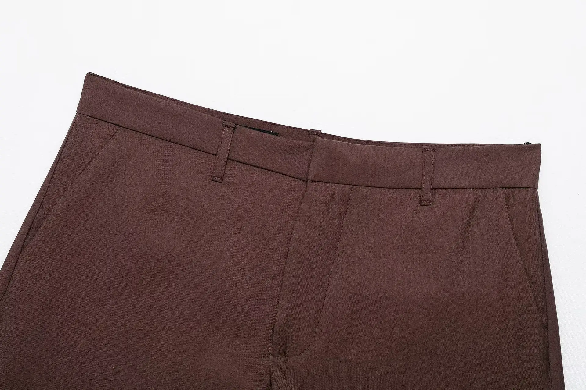 Women's Belted Suit Jacket & Shorts Set Brown — feature 17