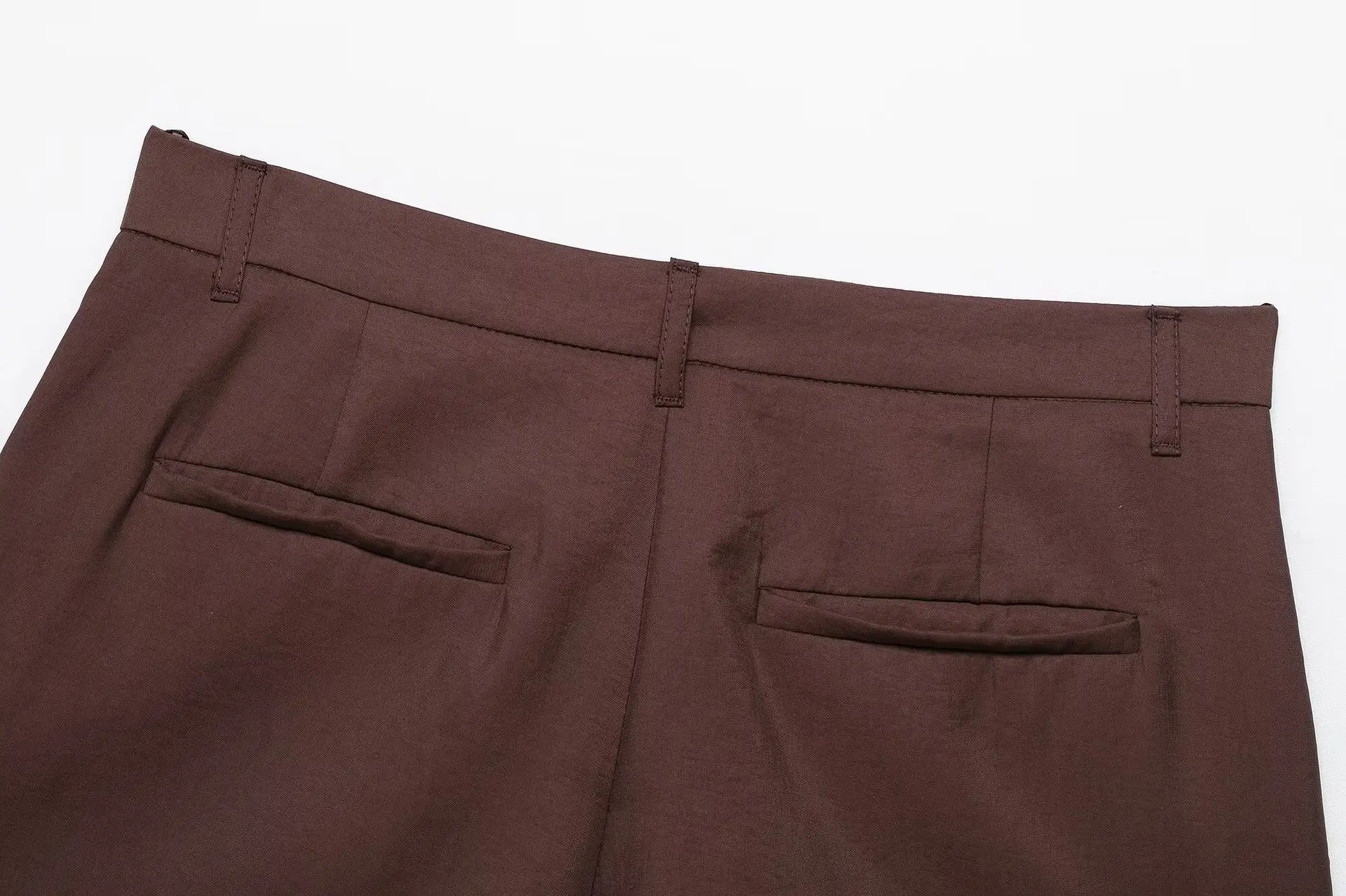 Women's Belted Suit Jacket & Shorts Set Brown — feature 25