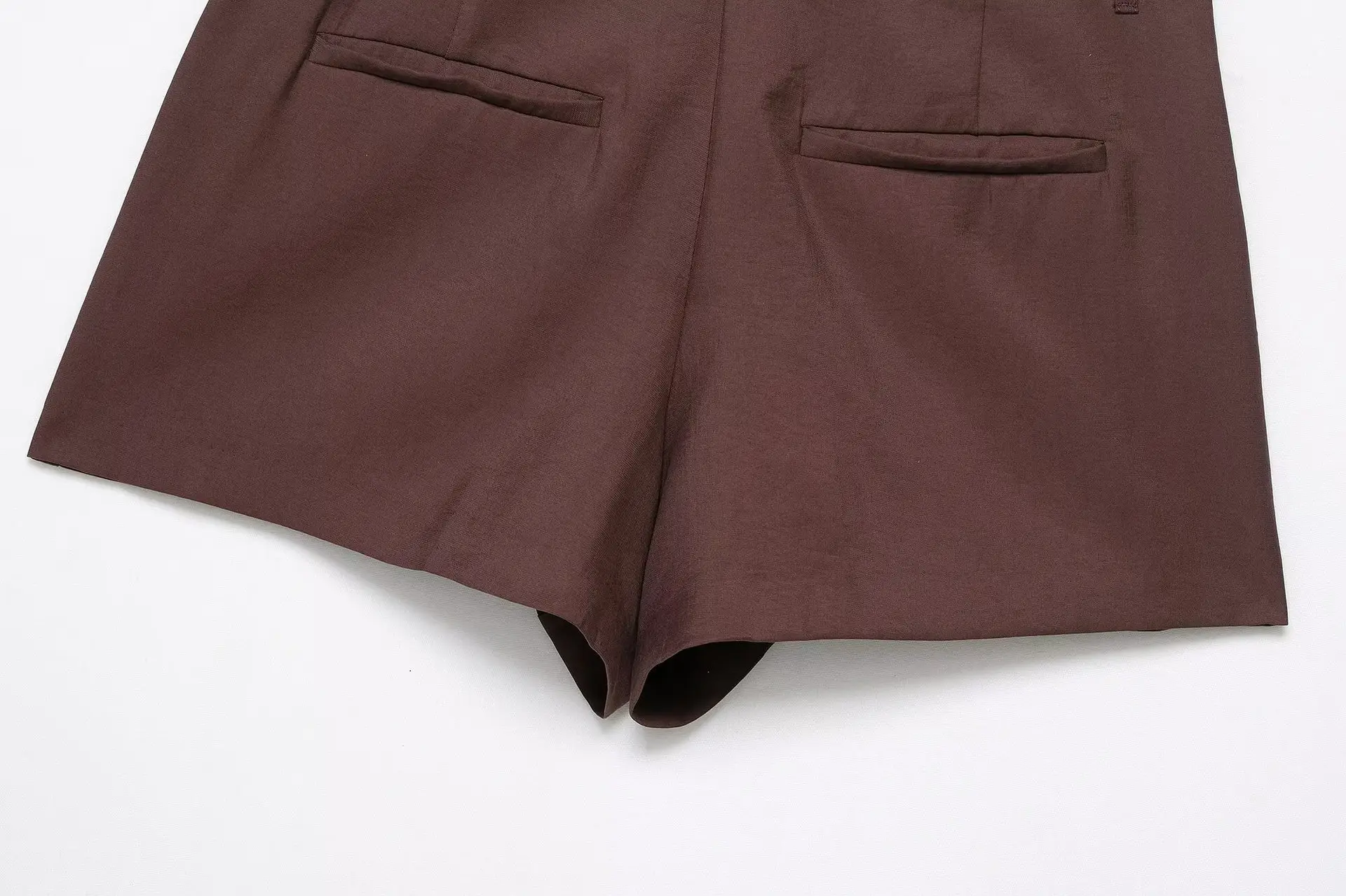 Women's Belted Suit Jacket & Shorts Set Brown — feature 26