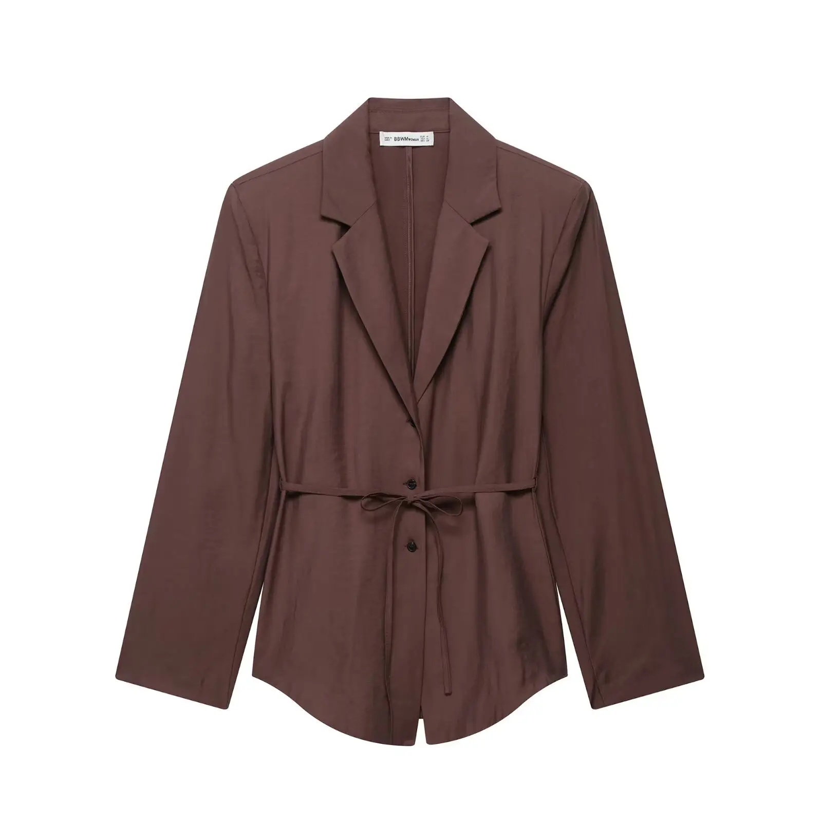 Women's Belted Suit Jacket & Shorts Set Brown — feature 4