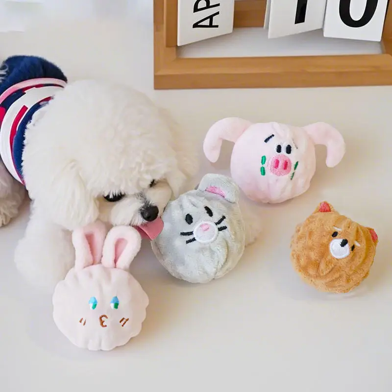 Pet Teething and Chewing Bb Cute Animal Shaped Elastic Ball Sound Toy Thorn Ball Bichon Teddy Amazon