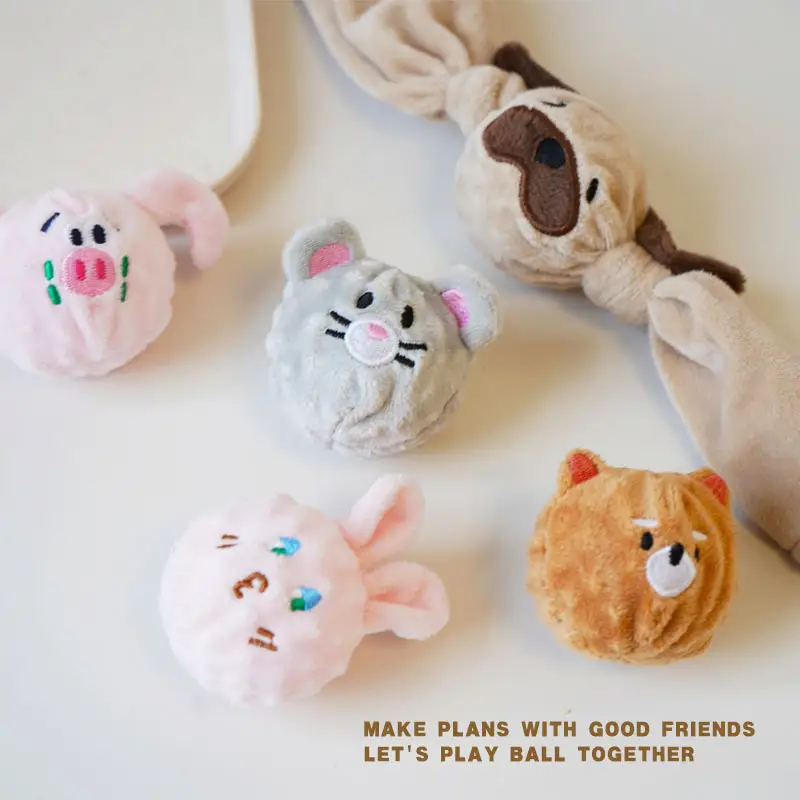 Pet Teething and Chewing Bb Cute Animal Shaped Elastic Ball Sound Toy Thorn Ball Bichon Teddy Amazon