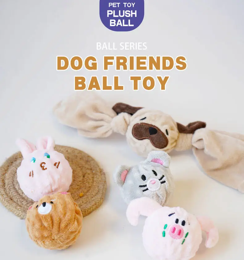 Pet Teething and Chewing Bb Cute Animal Shaped Elastic Ball Sound Toy Thorn Ball Bichon Teddy Amazon — feature 3