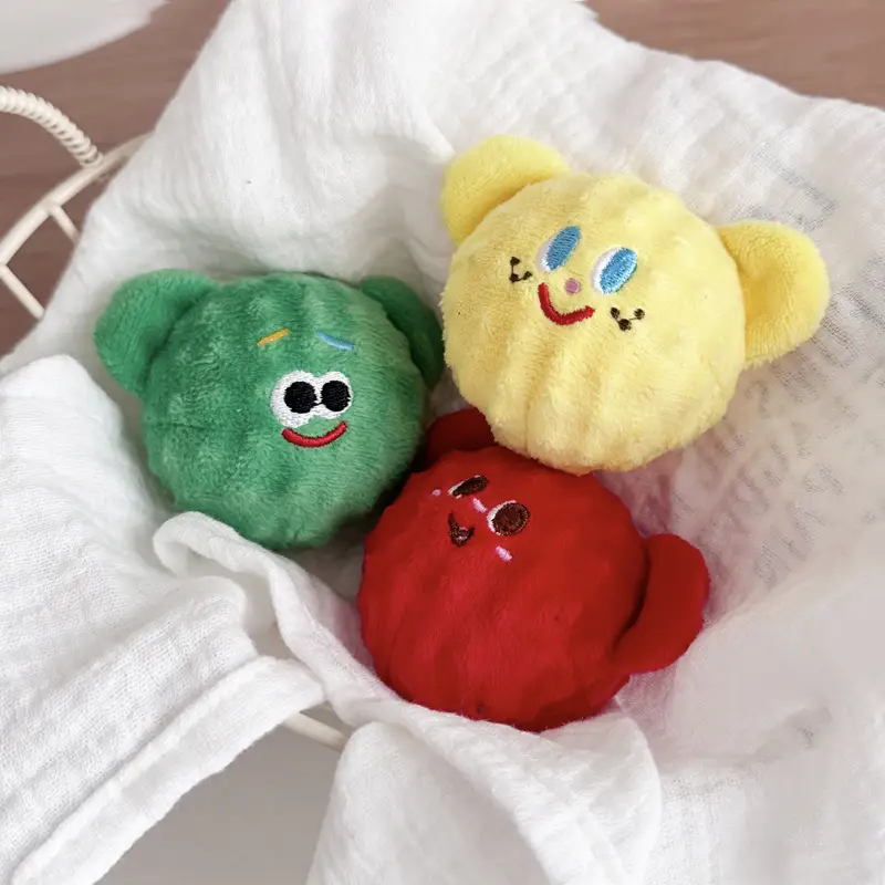 Pet Teething and Chewing Bb Cute Animal Shaped Elastic Ball Sound Toy Thorn Ball Bichon Teddy Amazon