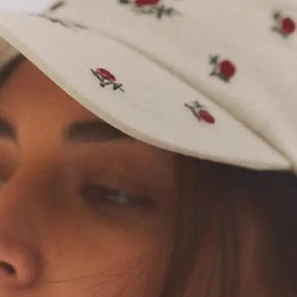 Rose Embroidered Women Sun Hat with Adjustable Band - Image 4