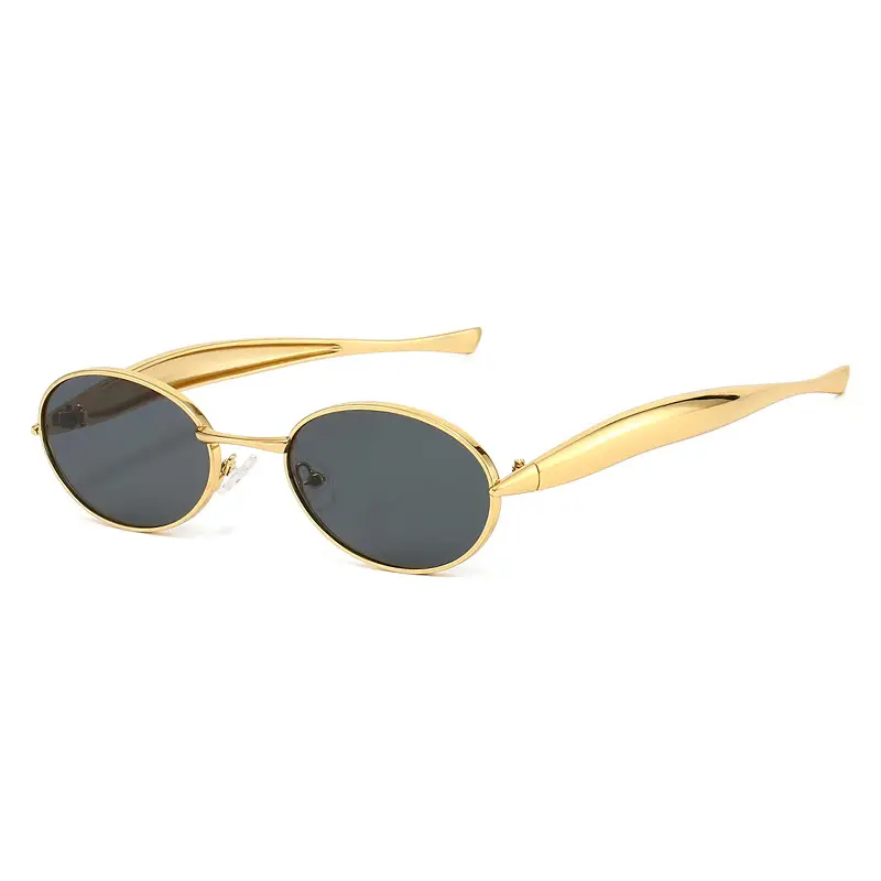 Oval Metal Sunglasses for Women Men High End Fashion Driving - Image 12
