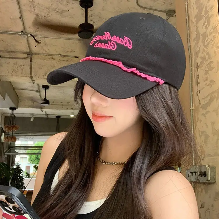 Sweet Cool Spicy Girl Baseball Cap Black Pink Duckbill Sunshade - Image 4