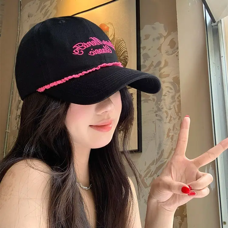 Sweet Cool Spicy Girl Baseball Cap Black Pink Duckbill Sunshade - Image 5