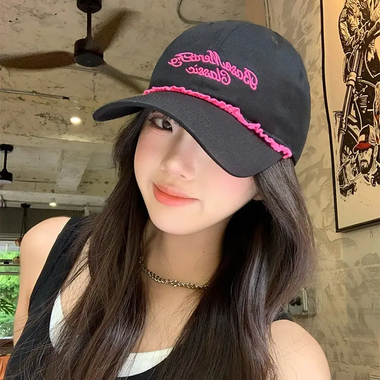 Sweet Cool Spicy Girl Baseball Cap Black Pink Duckbill Sunshade - Image 6
